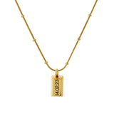 שרשרת חרוזים דגם Golden Lady עם תליון מטיל זהב