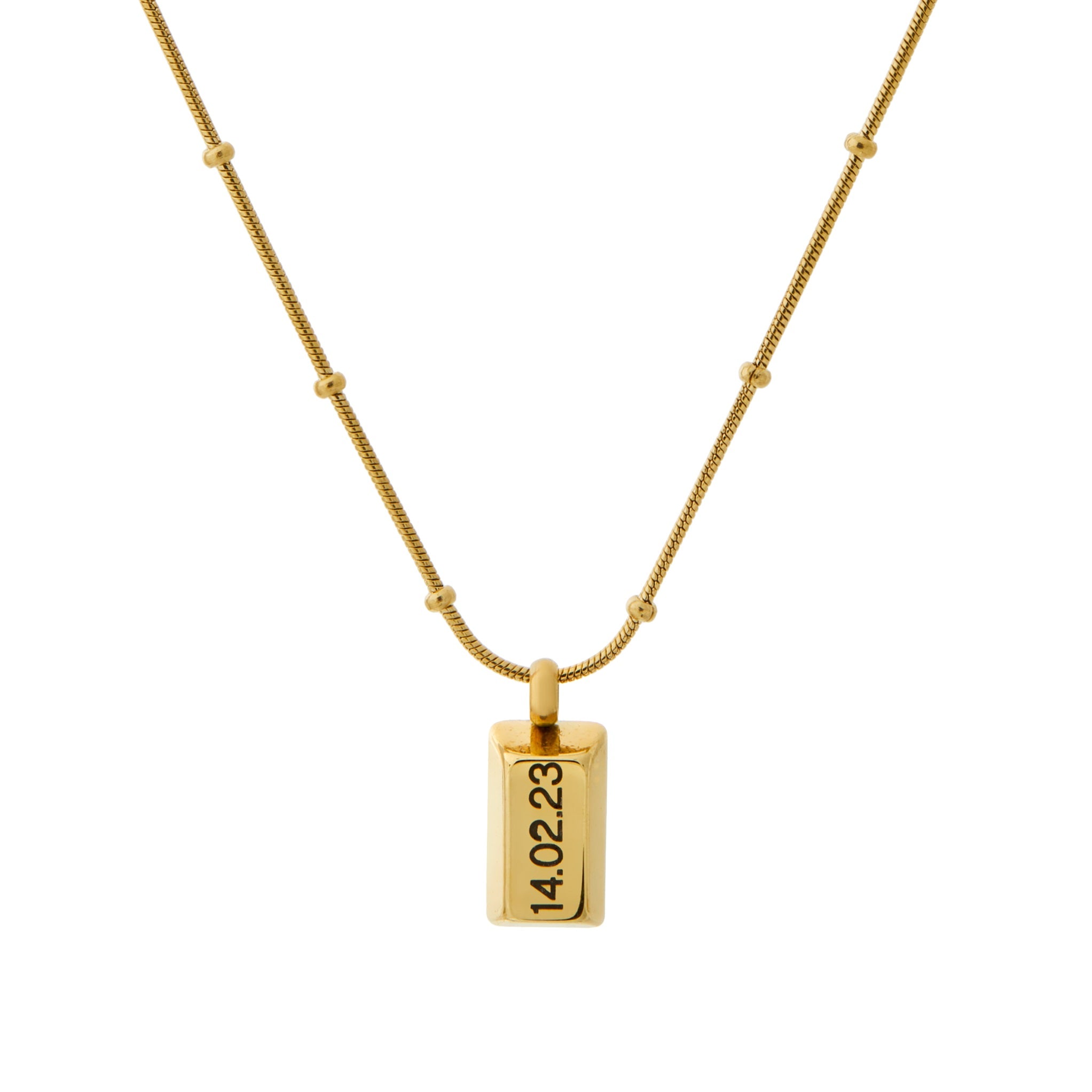 שרשרת חרוזים דגם Golden Lady עם תליון מטיל זהב